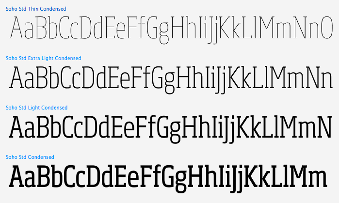 Soho standard font Soho standard font