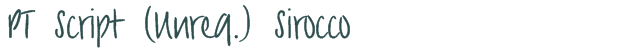 PT Script (Unreg.) Sirocco font download (truetype) preview image