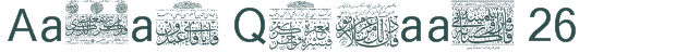 Font Preview Image for Aayat Quraan 26