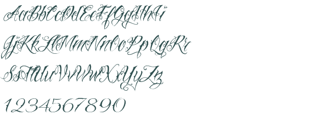 tattoo fonts script alphabet. VTC Nue Tattoo Script font download (truetype) preview image