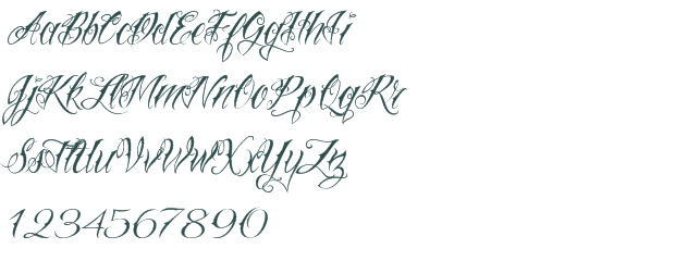 tattoo fonts cursive alphabet. VTC Nue Tattoo Script font download (truetype) preview image