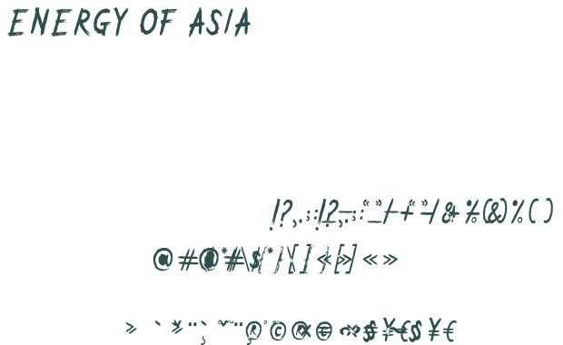 Font Preview Image for ENERGY OF ASIA