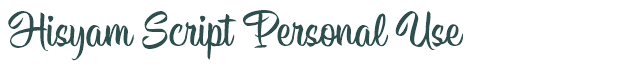 Font Preview Image for Hisyam Script Personal Use