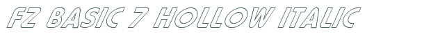 Font Preview Image for FZ BASIC 7 HOLLOW ITALIC