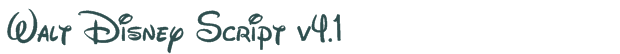 Font Preview Image for Walt Disney Script v4.1